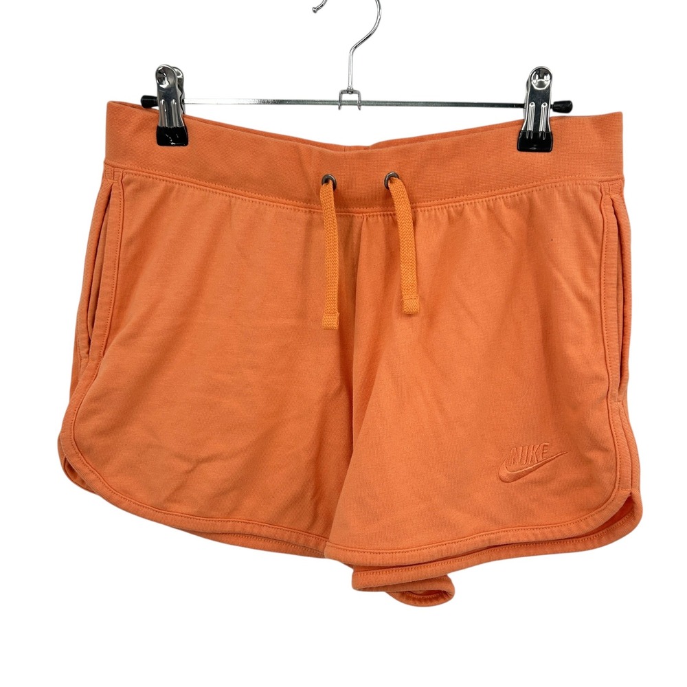 Nike Athletic Lounge‎ Shorts Womens M Orange Drawstring Running Gym Athleisure
